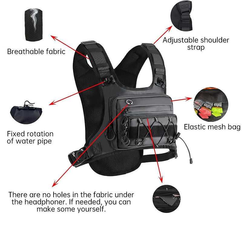 Men’s Waterproof Tactical Chest Bag, Outdoor Crossbody Sling for Hiking, Trail Running, Travel & Camping