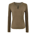 Wool Blend Vertical Ribbed Knit Top