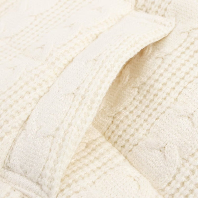 Casual Knitted Padded Vest Stand Collar Loose Fit for Women