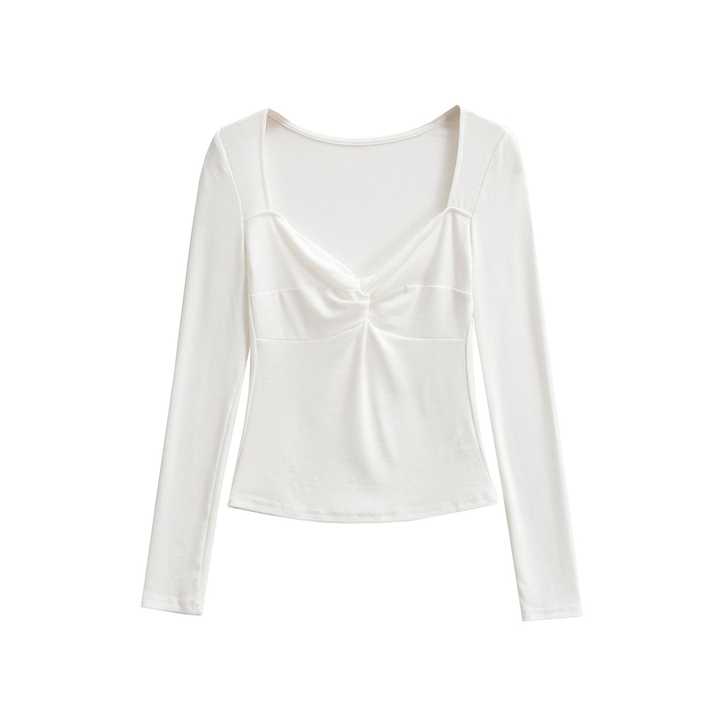 Chic Long Sleeve V-Neck Knit Top for Women