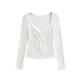 Chic Long Sleeve V-Neck Knit Top for Women