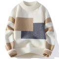 Men's Relaxed Fit Color Block Long Sleeve Knit Sweater