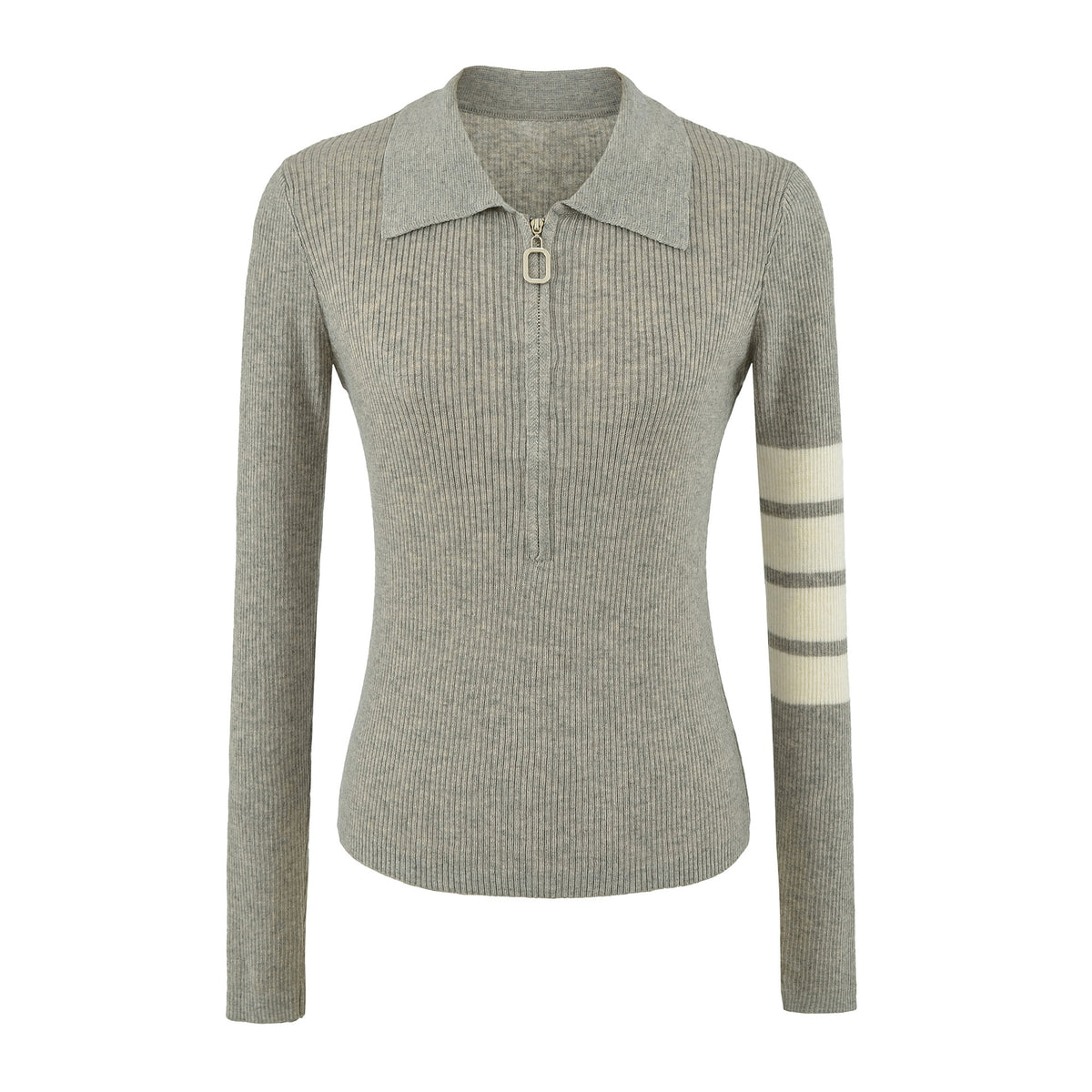 Women's Half Zip Slim Fit Knit Sweater Vintage Layering Top