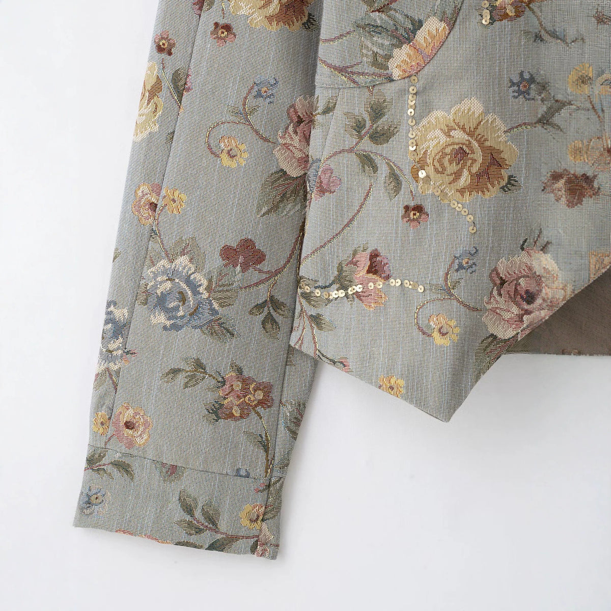 Jacquard stand collar suit jacket for women