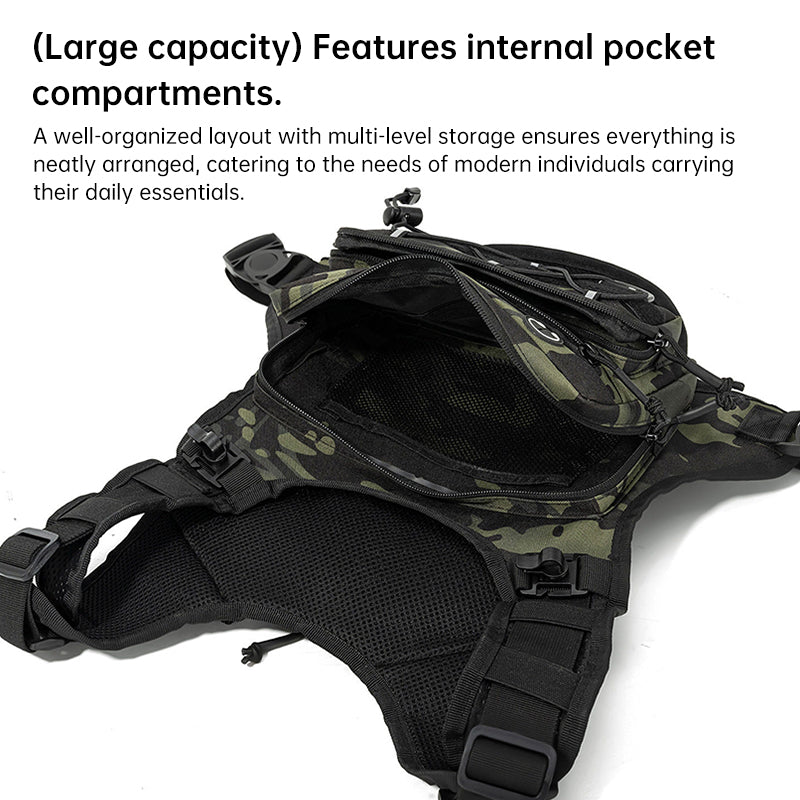 Men’s Waterproof Tactical Chest Bag, Outdoor Crossbody Sling for Hiking, Trail Running, Travel & Camping