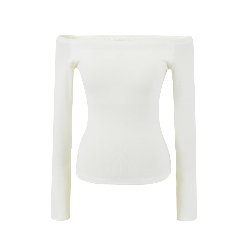 Women's Off Shoulder Long Sleeve Slim Stretch Top